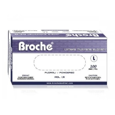 Broche Lateks Pudralı Eldiven 100 Adet Broche Lateks Pudralı Eldiven 100 Adet