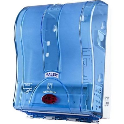 Palex Sensörlü Fotoselli Otomatik Kağıt Havlu Makinesi 21 Cm Şeffaf-Mavi Palex Sensörlü Fotoselli Otomatik Kağıt Havlu Makinesi 21 Cm Şeffaf-Mavi