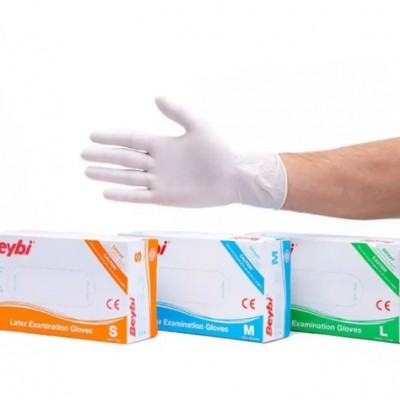 Beybi Lateks Muayene Eldiveni Pudralı 1 Paket (100 Adet) Beybi Lateks Muayene Eldiveni Pudralı 1 Paket (100 Adet)